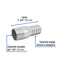 Niple galvanizado tipo botella, 1-1/4' - CG-483 / 48178 Niple galvanizado tipo botella, 1-1/4' - CG-483 / 48178