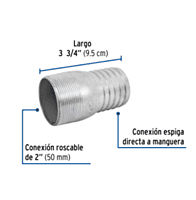 Niple galvanizado tipo botella, 2' - CG-485 / 48180