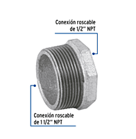 Reducción bushing, acero galvanizado, 1-1/2 x 1/2' - CG-237 / 48777