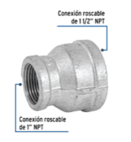 Reducción campana, acero galvanizado, 1-1/2 x 1' - CG-299 / 48766 Reducción campana, acero galvanizado, 1-1/2 x 1' - CG-299 / 48766