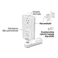 Timbre inalámbrico con receptor para enchufar, 1 tono - TIMI-100C / 46631