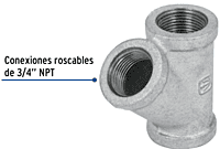 Yee sencilla, acero galvanizado, 3/4' - CG-802 / 47474 Yee sencilla, acero galvanizado, 3/4' - CG-802 / 47474