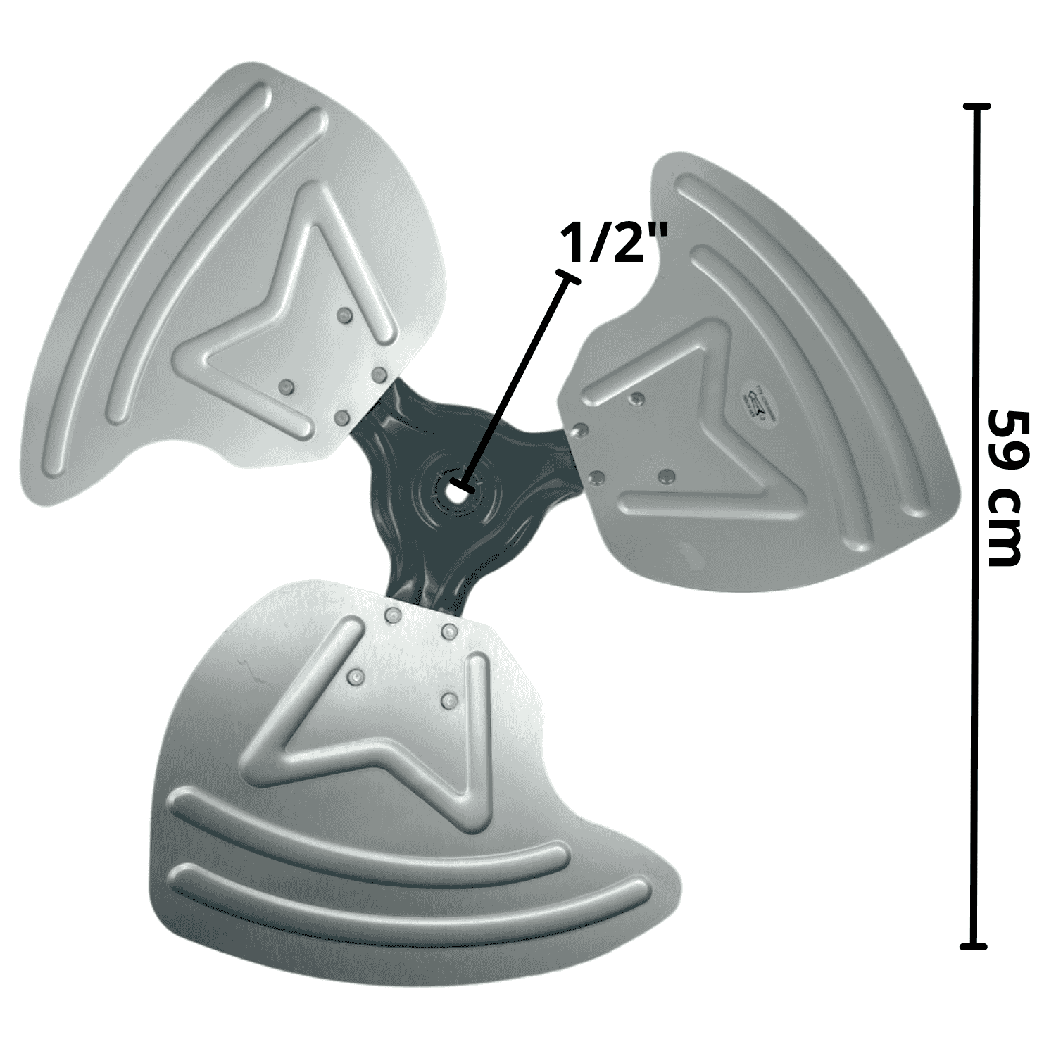 Aspas Condensador Para Central York 3 Hojas, Flecha 1/2Pilg, Diametro 59Cm(12200104000003) - 122M00104000003 Aspas Condensador Para Central York 3 Hojas, Flecha 1/2Pilg, Diametro 59Cm(12200104000003) - 122M00104000003