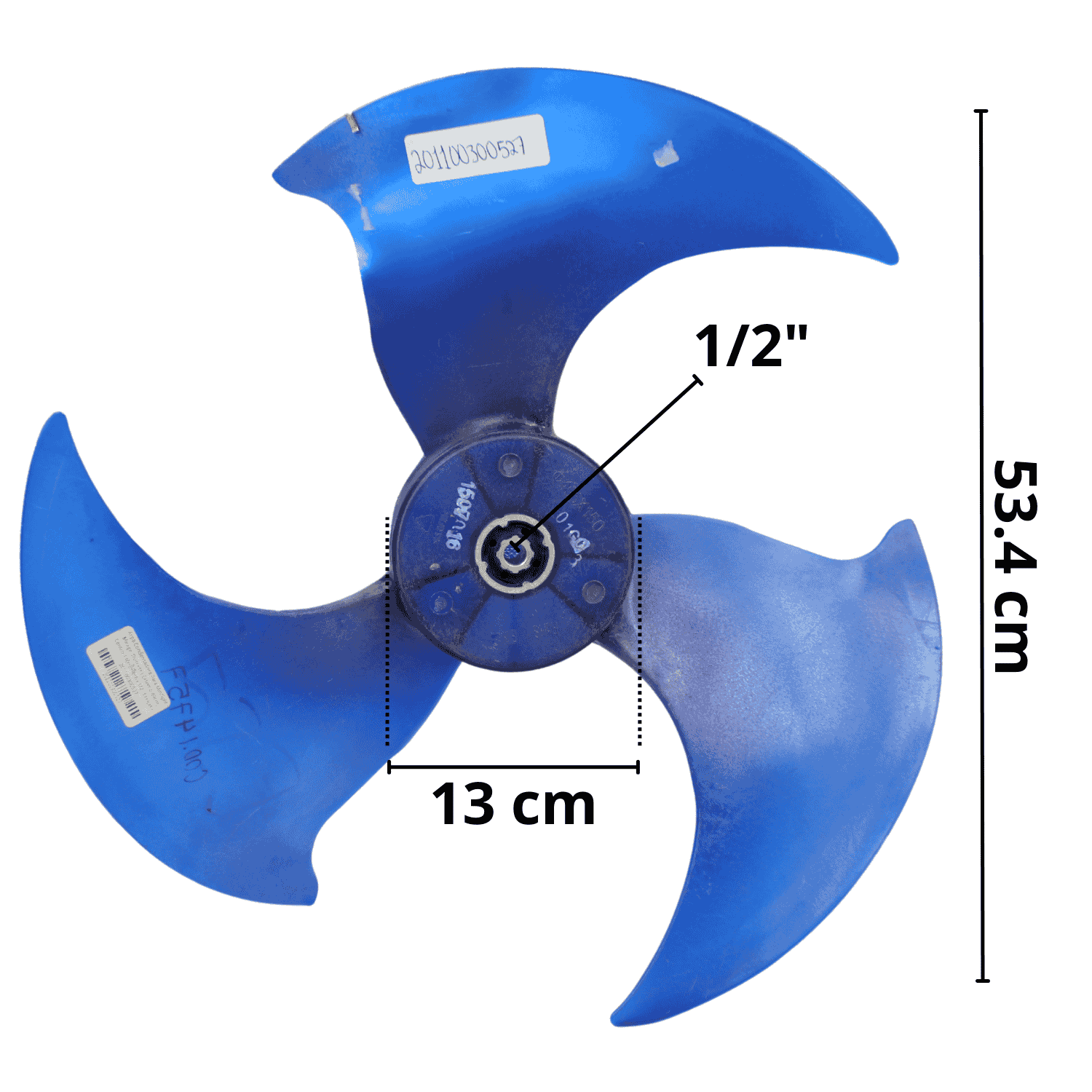 Aspa Condensadora Para MiniSplit Mirage Largo 53.4cm Centro 13cm Flecha 1/2 3 Hojas - 201100300527 Aspa Condensadora Para MiniSplit Mirage Largo 53.4cm Centro 13cm Flecha 1/2 3 Hojas - 201100300527