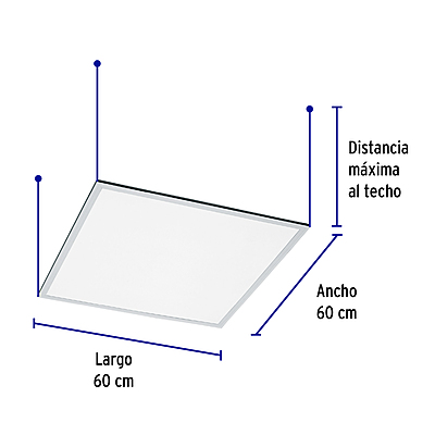 Panel LED 45 W 4000 K, 60 x 60 cm, colgante Volteck - COL-400LN / 49724 Panel LED 45 W 4000 K, 60 x 60 cm, colgante Volteck - COL-400LN / 49724