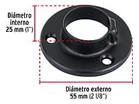 Brida negra para tubo redondo de closet, Hermex 46582