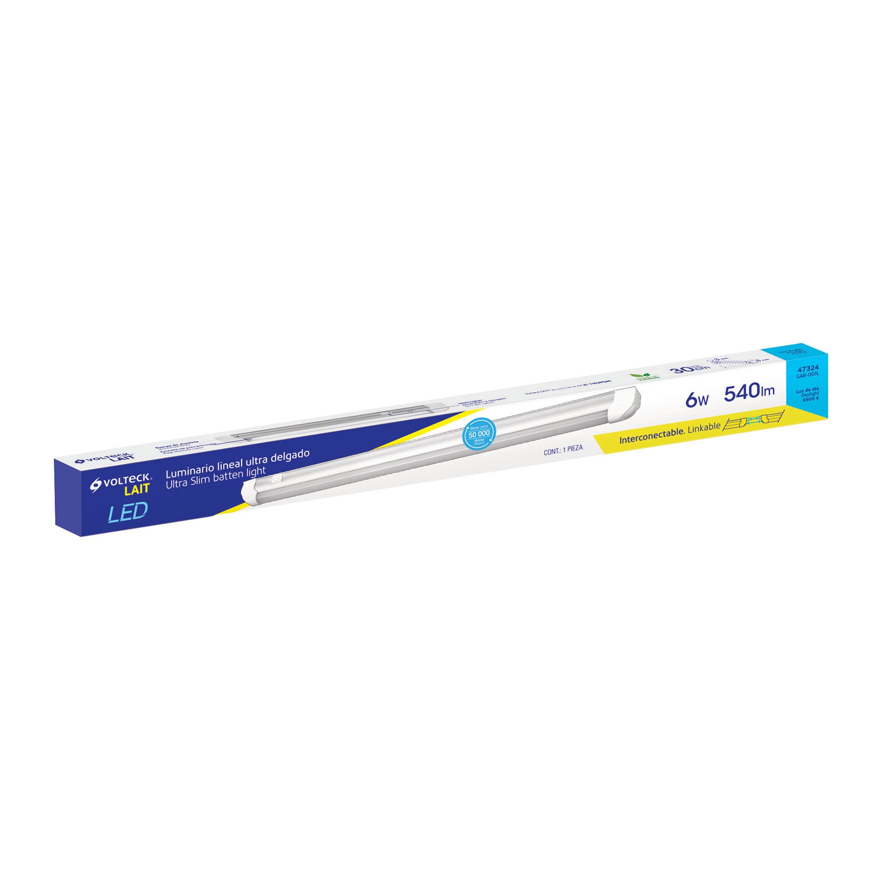 Luminario lineal ultra delgado de LED 6 W para gabinete - 47324 - GAB-001L - Caja con 2 Pieza – Master 20 Luminario lineal ultra delgado de LED 6 W para gabinete - 47324 - GAB-001L - Caja con 2 Pieza – Master 20