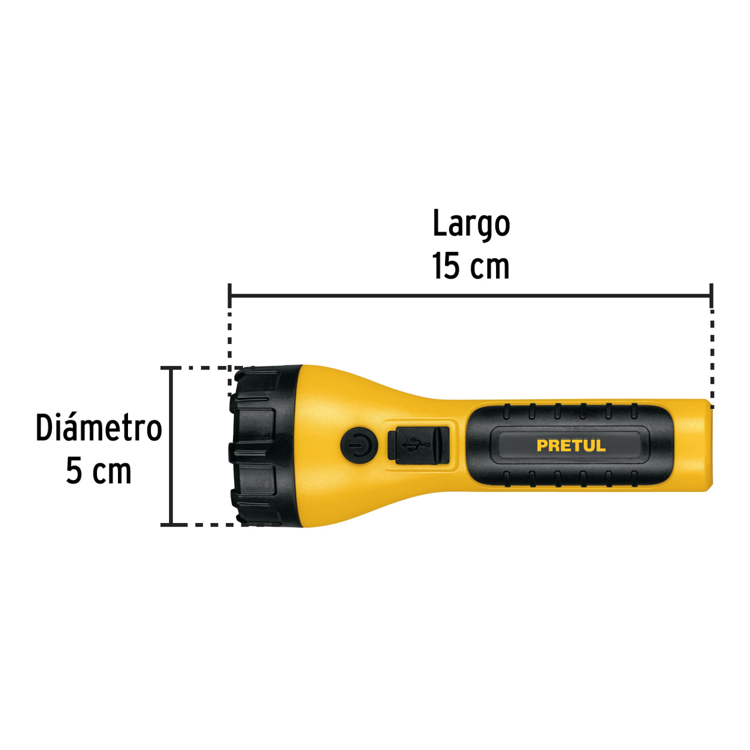 Linterna plástica de LED, 180 lm, recargable, PRETUL-LIRE-180P / 26102 Linterna plástica de LED, 180 lm, recargable, PRETUL-LIRE-180P / 26102