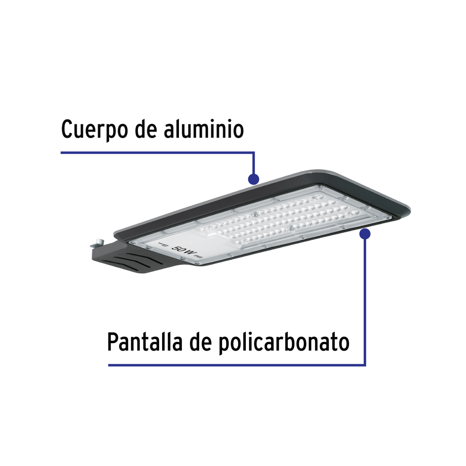 Luminario suburbano LED 50 W 6500 K, VOLTECK BASIC-SUB-740L / 29936 Luminario suburbano LED 50 W 6500 K, VOLTECK BASIC-SUB-740L / 29936