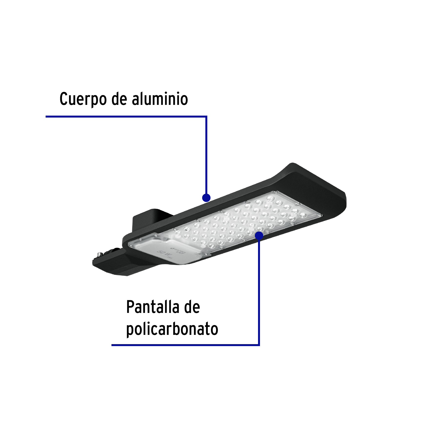 Luminario suburbano LED 50 W 6500 K, plano, VOLTECK - 46258 - SUB-840L - Caja con 1 Pieza – Master 12 Luminario suburbano LED 50 W 6500 K, plano, VOLTECK - 46258 - SUB-840L - Caja con 1 Pieza – Master 12