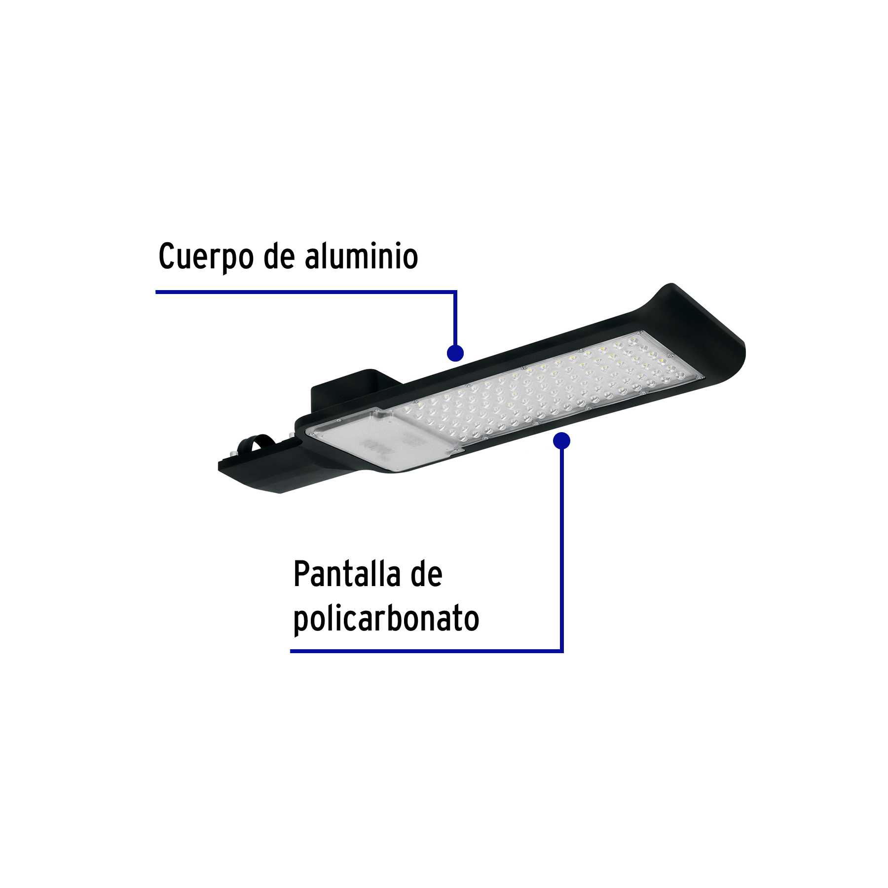Luminario suburbano LED 100 W 6500 K, plano, VOLTECK-SUB-841L / 46259 Luminario suburbano LED 100 W 6500 K, plano, VOLTECK-SUB-841L / 46259