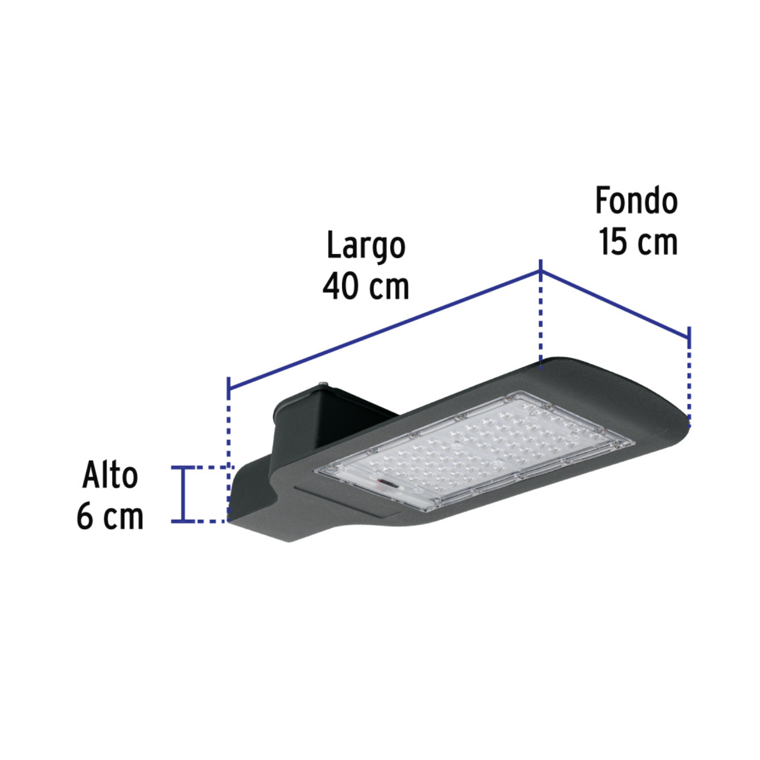 Luminario suburbano LED 60 W 6500 K, sensor de luz, VOLTECK-SUB-851L / 45862 Luminario suburbano LED 60 W 6500 K, sensor de luz, VOLTECK-SUB-851L / 45862